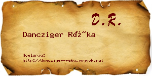 Dancziger Réka névjegykártya
